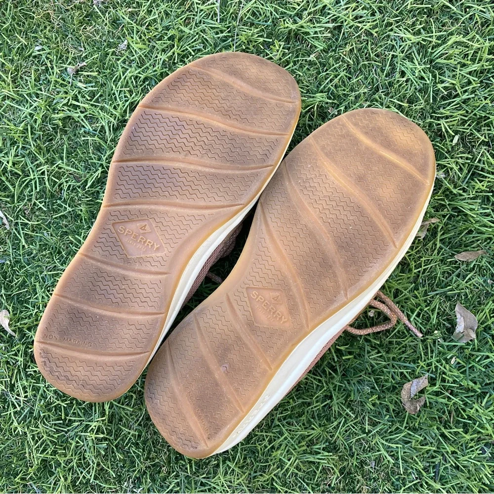 Leather Sperry Topsiders Tan Boat Shoes Dock Shoes